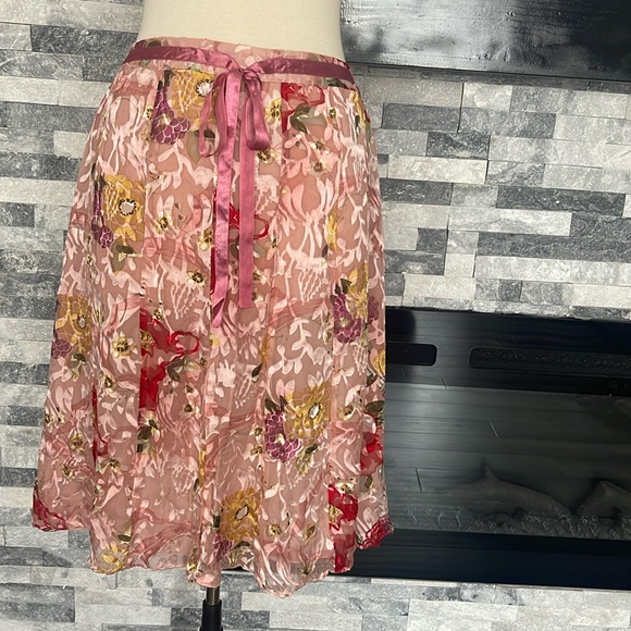 Outfit JPR Womens Multicolor Floral Silk/ Rayon Zipper Side Skirt Size 12 - Picture 1 of 7